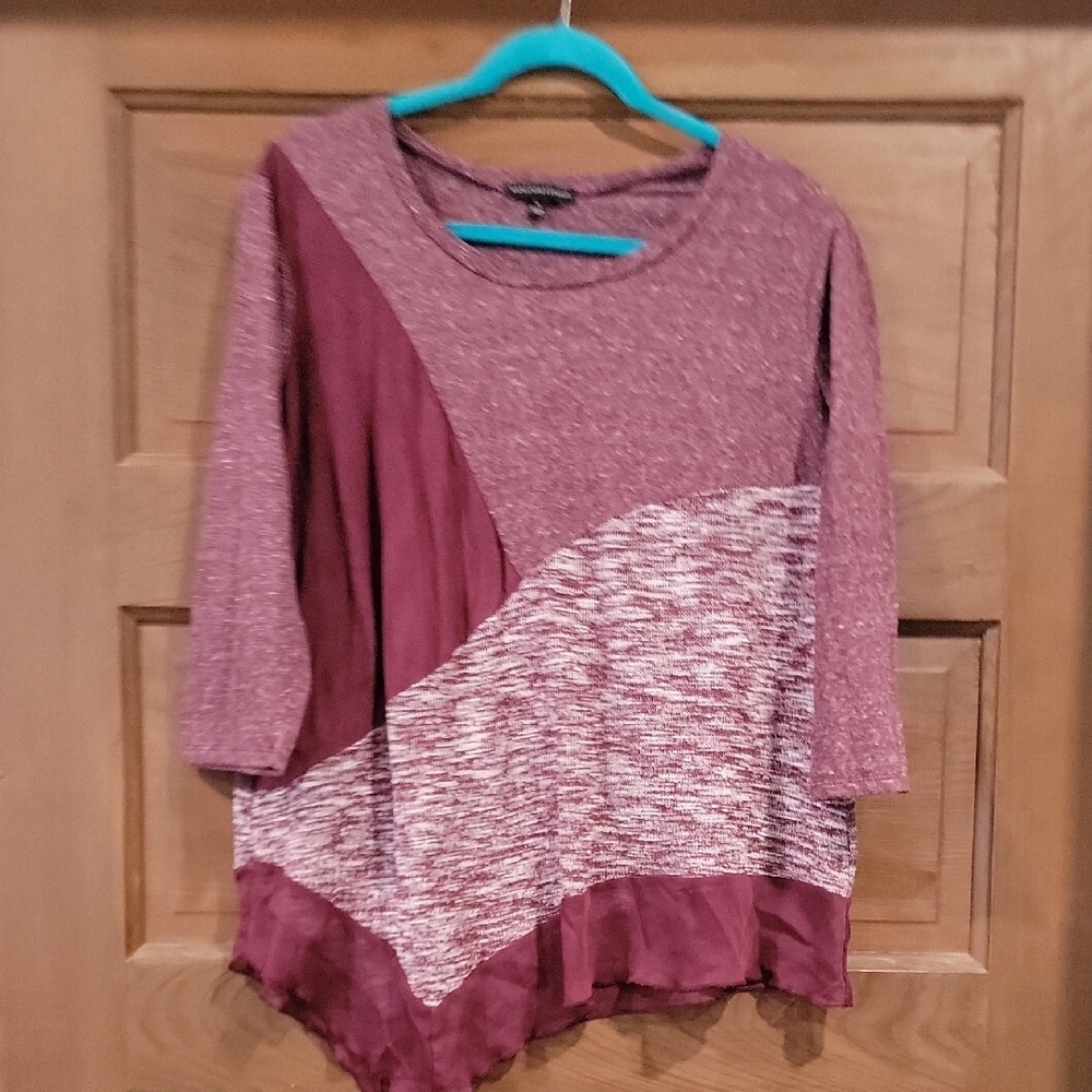 Chic Maroon Patchwork Blouse - image 6